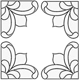 Brewster 99768 Peel & Stick Victorian Stained Glass Corner Appliqués, 4-Count