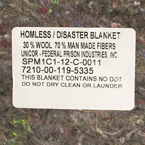 K-AXIS U.S. Military Surplus 10 Pack Wool Blankets, Survival Gear for Disasters & Emergencies, Perfect for Homeless Shelters, Outdoor Camping, Made in USA