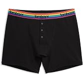 TomboyX Boxer Briefs Underwear With Button Fly for Women, 6&rdquo; Inseam, Cotton Blend, Gender Neutral Boy Shorts Panties