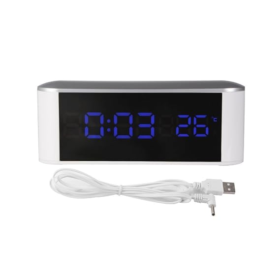 Sveglia Digitale LED Con Luce Notturna Multicolore - 3 Allarmi, Snooze E Caricatore USB, Nero - Foto 9