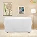 Easy-Going Stretch Loveseat Slipcover 1-Piece Sofa Cover Furniture Protector Couch Soft with Elastic Bottom for Kids Polyester Spandex Jacquard Fabric Small Checks (Loveseat, Snow White)