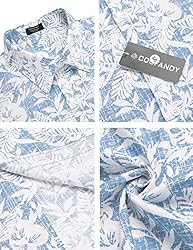 COOFANDY Mens Beach Shirts Linen Hawaiian Shirts