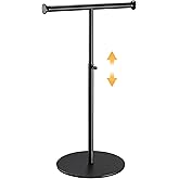 niffgaff T Bar Purse Display Stand Handbag Rack, Adjustable Height Black Tabletop Hook Hanging Jewelry Stands for Necklaces Organizer, Stainless Steel Handbag Holder Home Store Boutique