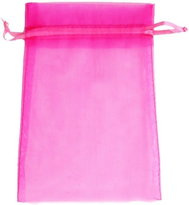 ATCG 200pcs 4x6 Inches Drawstring Organza Pouches Wedding Party Jewelry Favor Bags (Hot Pink)