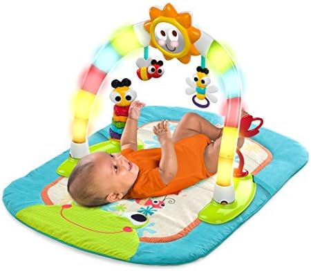 bright starts 2 in 1 laugh & lights activity gym and saucer