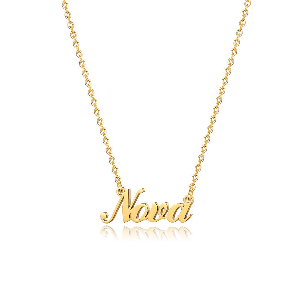 M MOOHAM Nameplate Gold Nova Name Necklace - 18K