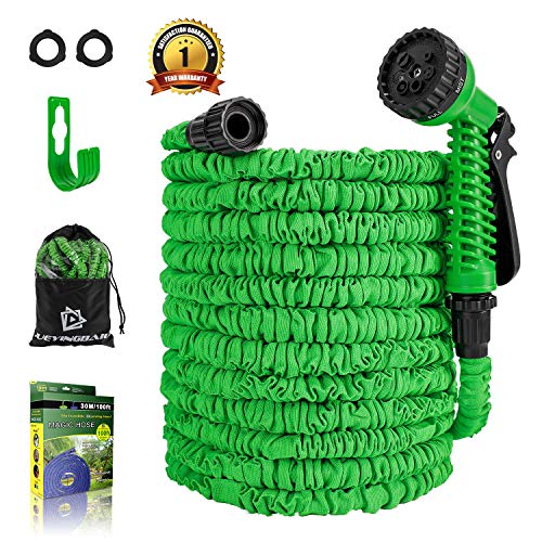Garden Hose - Expandable Water Hose - 100FT Lightweight Triple Latex Core & Extra Strength Fabric Water Pipe with 3/4" Solid Fittings, Hose Extension Joint for Outdoor Gardening Lawn Car Watering