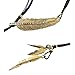 Usstore 1PC Women Pendant Fashion Bohemian Style Black Rope Chain Feather Pattern Necklace Partty Gift Alloy (Gold)