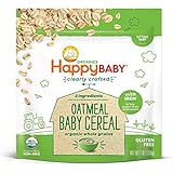 Happy Baby Organics Clearly Crafted Cereal Whole Grains Oatmeal, 7 Ounce Bags (6 Count) Organic Baby Cereal in a Resealable P