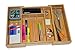 Expandable Bamboo Wood Cutlery Tray Drawer Utensil Organizer for silverware and cooking utensils with 7 sections - 2 Adjustable parts to fit comfortable in kitchen drawers by Arange