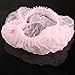 ttnight 100 PCS Non Woven Disposable Dust Cap Hair Shower Bouffant Cap Pleated Anti Dust Hat Set (Pink)