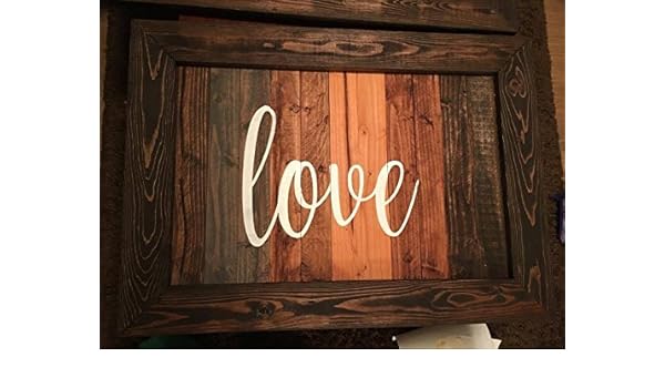 Amazon Com Large Wood Sign Love Sign Pallet Art Rustic Frame