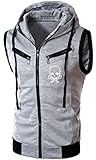 XTX Men's Active Slim Fit Zip Up Front Sleeveless Vest