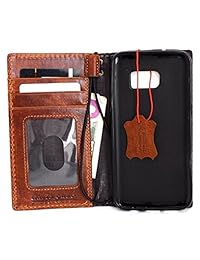 Genuine clásico Full funda de piel para Samsung Galaxy S7 Book Wallet Lujo Cover S hecho a mano retro ID S 7 Classic Pay RFID daviscase