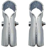 2 Pcs T Pipe Connector Tee Clamp Fittings,Fit 1/2" EMT Conduit OD 3/4 inch (19.1mm) Carbon Steel End Rail Tee Clamps,Chain Link Fence,Bolts and Nuts Included,for DIY Shelf Garden Support