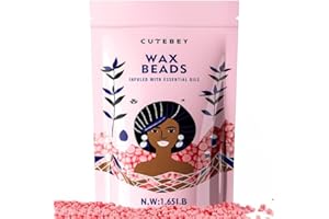 CUTEBEY Hard Wax Beads for Hair Removal - 1.65lb/750g XL Refill - Painless Low-Melt Formula for Full Body Brazilian Bikini Face Legs Underarm - For Coarse & Fine Hair (Pink-750G)