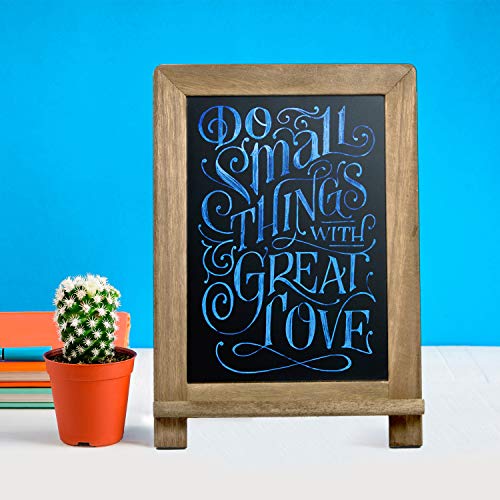 Rustic Wooden Framed Standing Chalkboard Sign with NonPorous