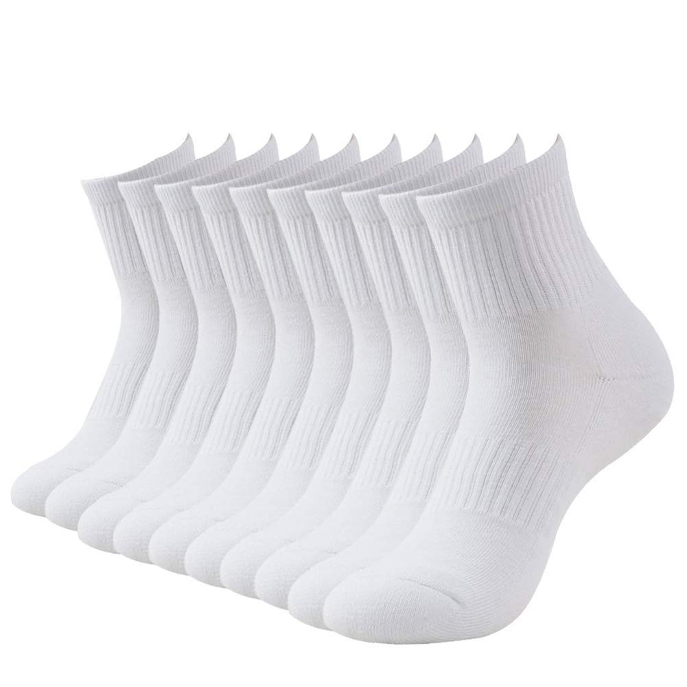 Solid Color Athletic Ankle Socks for Men &Women,Bonangel Low-Cut Cushion Quarter Running Socks Pack
