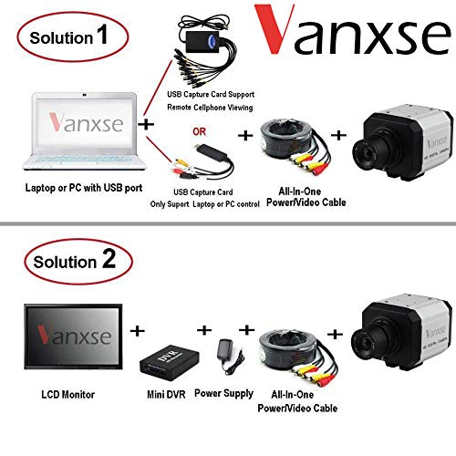 Vanxse Cctv HD 960h 8mm CS Lens Bullet Box Camera Surveillance Security Camera