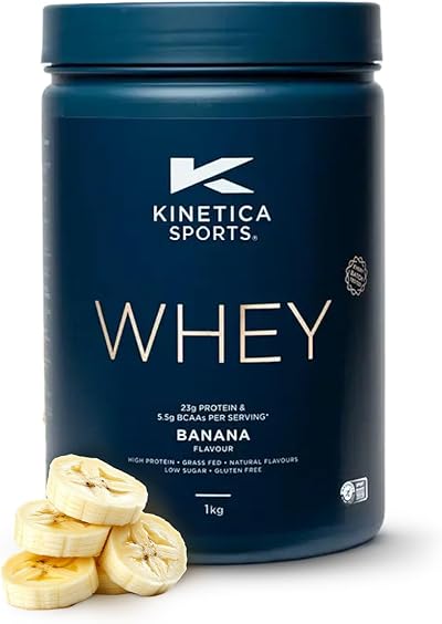 Kinetica Banana Whey Protein Powder 1 Kg 33 Servings 23g Protein 5.5g BCAA