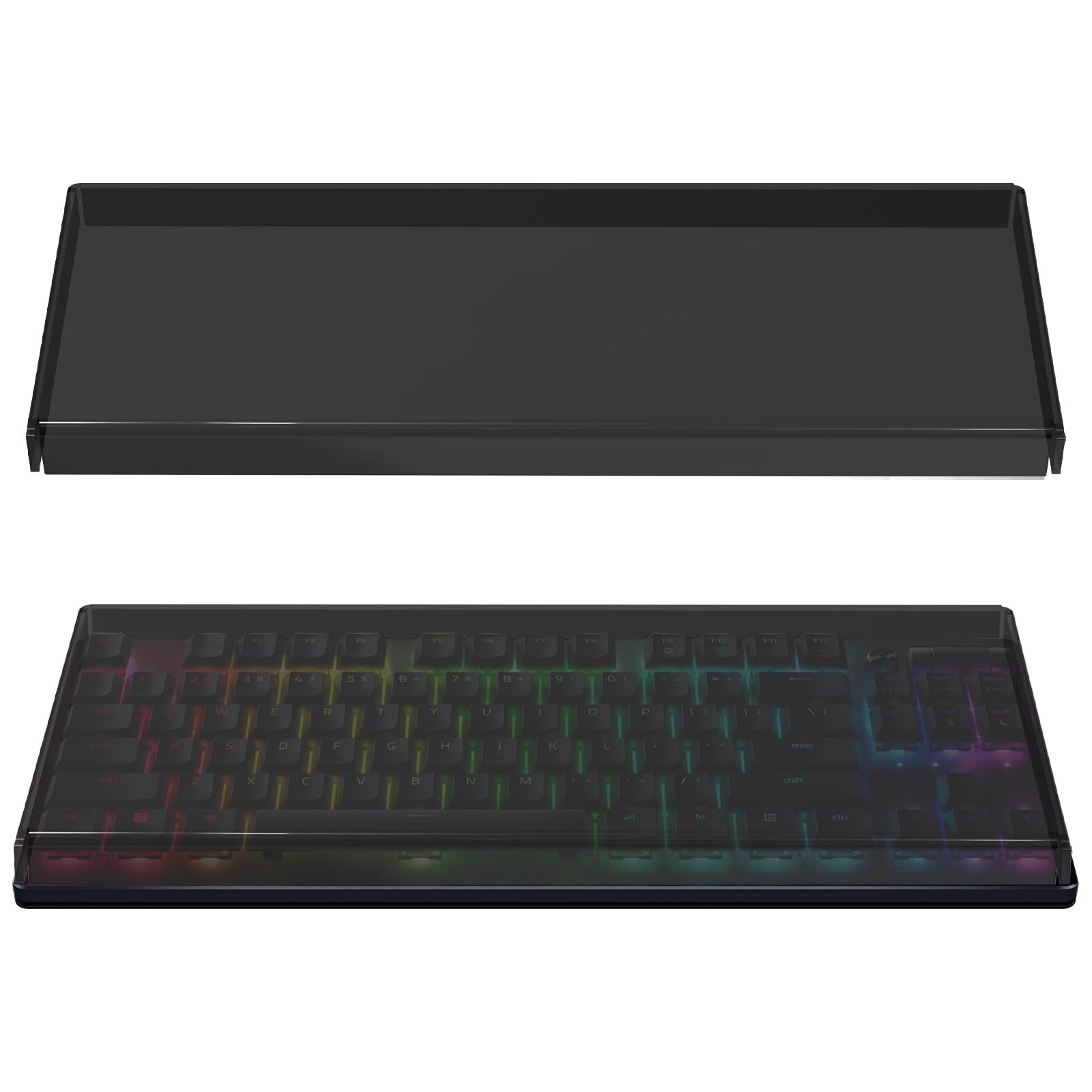 GEEKRIA Tenkeyless TKL 80% Compact 87 Keys Wireless Mechanical Gaming Computer Keyboard Clear Acrylic Dust Cover Compatible with Razer DeathStalker V2 Pro TKL