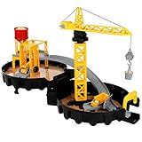 Construction Site Toys Stem Engineering Truck Car Vehicle Playset with Manual Crane Elevator Alloy Mixer Dump Truck Car Track Boys Toys Gift for Toddlers Kids Child Age 2 3 4 5 Year Old