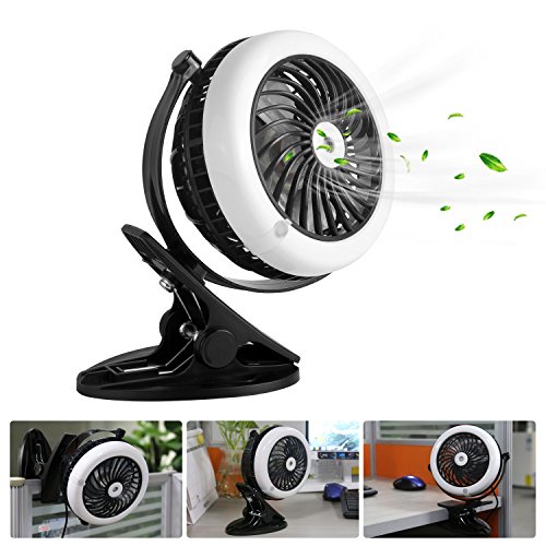 Clip On Fan, Stroller Fan Battery Operated Fan Portable Misting Personal Cooling Fans USB Mini Desk Table Fan for Baby Stroller,Home,Office,Travel