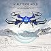 Potensic F181DH RC Drone Quadcopter with HD Camera, Altitude Hold, Stepless-Speed Function, 2MP Camera & 5.8Ghz FPV LCD Screen Monitor & Carrying Case - Blue