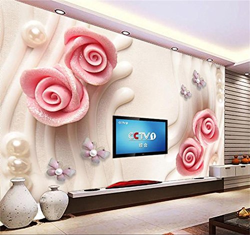 image for 350X260Cm, 3D Wallpaper Photo Wallpaper Living Room Mural Pearl Rose B
