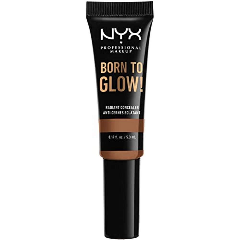 NYX Professional Makeup Born to Glow Radiant Concealer, Iridescent Finish, Reduces Under Eye Circles, Highlight and Contour, Vegan Formula, Shade: Mahogany