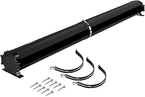 Touri RV Adjustable EZ Hose Carrier TR5094BK with Door Cap and Mounting Screws, 50''-94'', Black, 3 Mounting Tabs Included