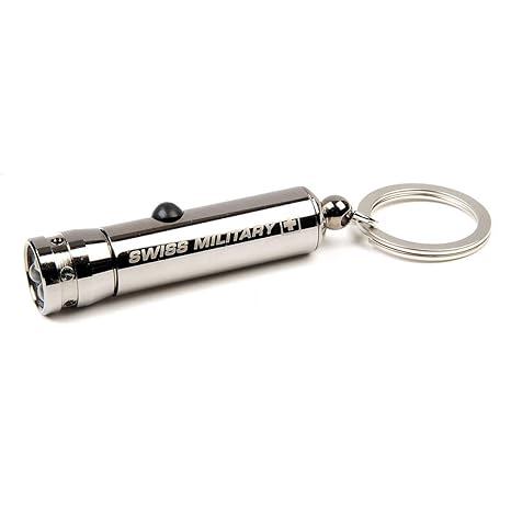 Swiss Military Flashlight (Silver_KM4- Keychain.)