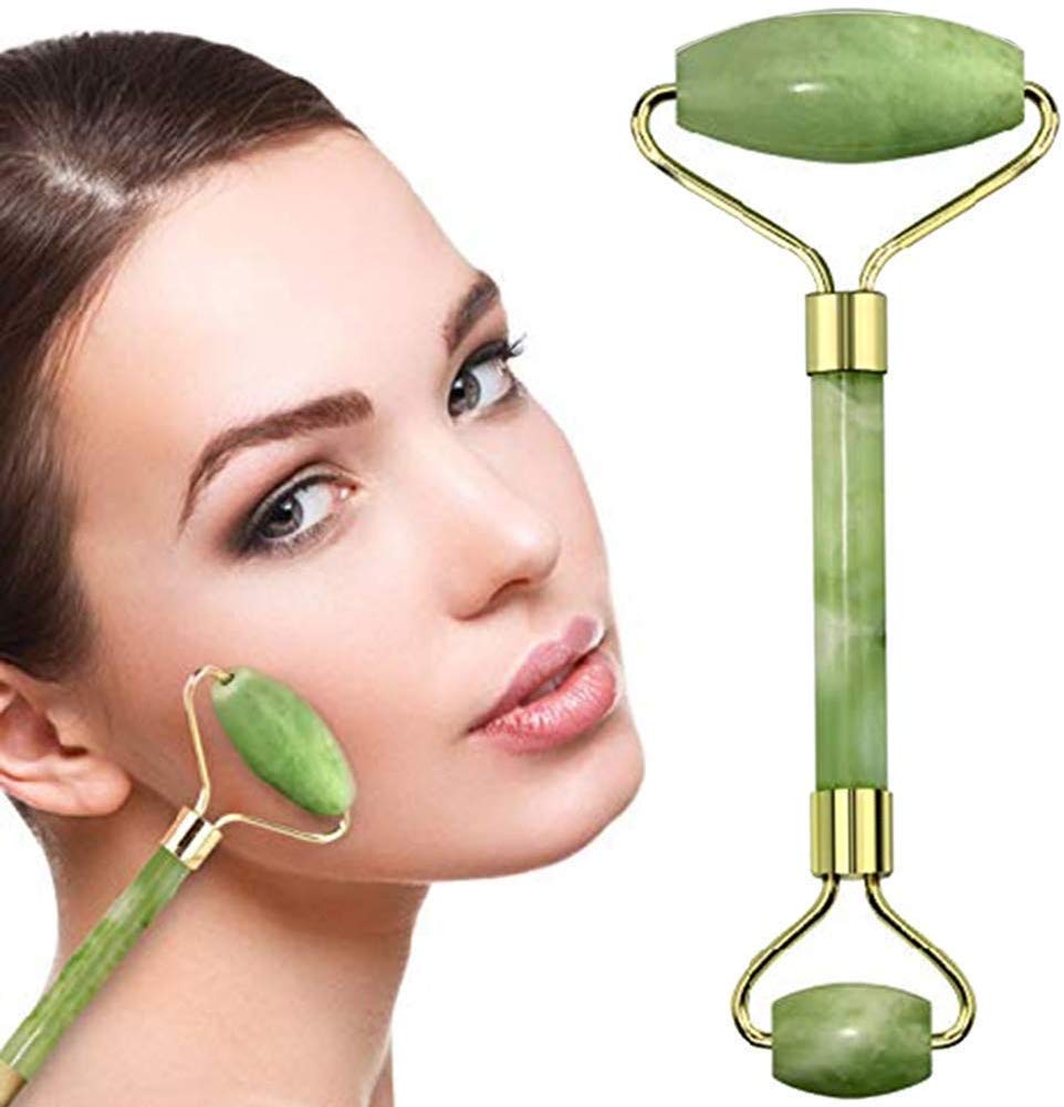 Best Jade Roller - Ultimate Skin Care Solution for Anti-Aging & Anti-Wrinkle - 100% Natural Jade Stone Face Roller is Also Perfect as Neck & Puffy Eyes Massager