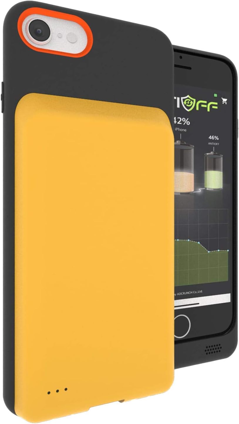 ANTIOFF Battery Case for iPhone 7/8/SE2020(4.7 inch), Portable Protective Charging case, Extended Rechargeable & Replaceable 2600mAh Battery Charger Case Compatible with Apple iPhone (Yellow)