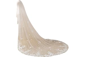 EllieWely Long 2 Tier Lace Wedding Bridal Veil With Metal Comb F02