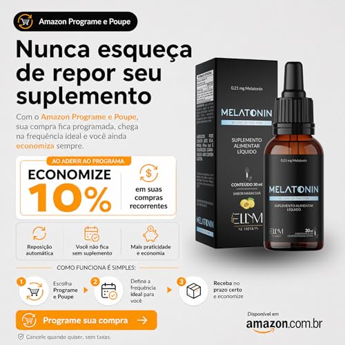 Melatonina em Gotas Sublingual 90ml Maracujá ELLYM NUTRITION Rápida Absorção Efeito Imediato 0,21mg Melatonin por Gota