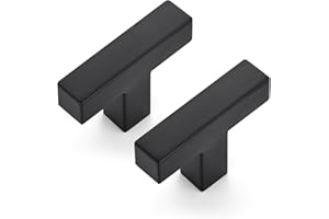 JOY DECOR Cabinet Knobs, Black Cabinet Handles, 2 Pack Kitchen Knobs 2 Inch, Single Hole Drawer Handles for Dresser Drawers
