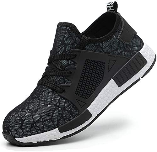 COOU Safety Trainers for Men Steel Toe Work Shoes Ultra Lightweight Safety Shoes for Women Breathable Sneaker