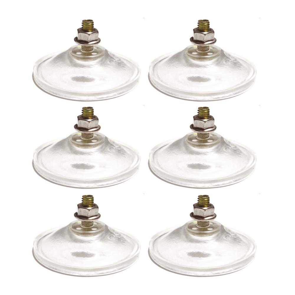 DANXQ M6 - D 5.5 cm (D 2.16") Strong Thickened Edge PVC Screw Suction Cup Hook with Lock Nut for Enhanced Suction,6 Pieces,Recommend (Clear-UK FBA)