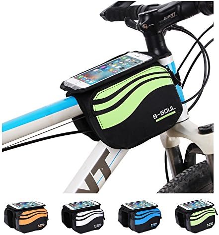 Bike Frame Bag LECCER Double Pouch Front Tube Bag with 3 in 1 Design Super Light Cycling Bike Front Bag Pannier Double Pouch for up to 5.7 inch Cellphone Phone