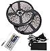 BMOUO 2 Reels 12V 32.8ft Waterproof Flexible RGB LED Strip Light Kit, Multi-colored, SMD5050 300 LEDs, LED Strip Kit & MINI 44-key IR Controller + 12V 5A Power Supply, Adhesive Light Strips