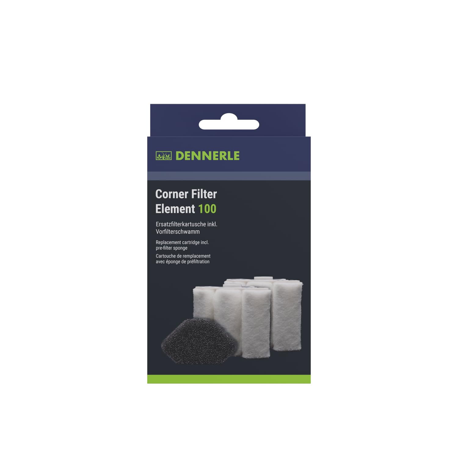 Dennerle 5662 Cartridge for Nano Corner Filter XXL Pack of 2 - 2 x Filter Element Including 1 Filter Sponge