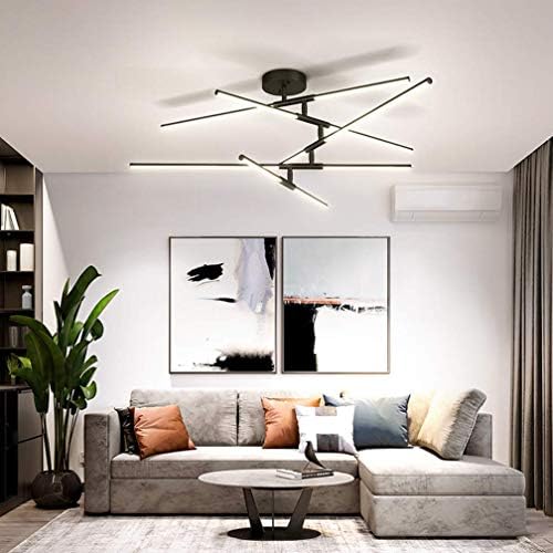 モダンな調光可能なledシーリングライトラインデザインシーリングランプブラックメタルベッドルームランプアクリルランプシェードインテリア照明 は角度部屋のベッドルームdiy 調光可能 5ライト用に調整可能 Svietimocentras Lt