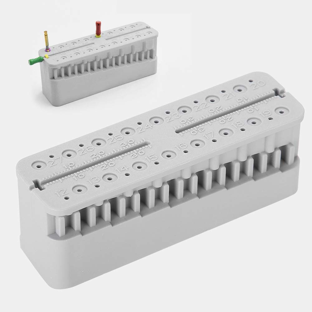 Root Canal Measuring Block,Endodontic Span Measure Scale, Dental Endo Block Files Measuring Tools, Double Scale Measuring Trough, High Temperature Sterilization, Endodontic Ruler Test Board (Grey)