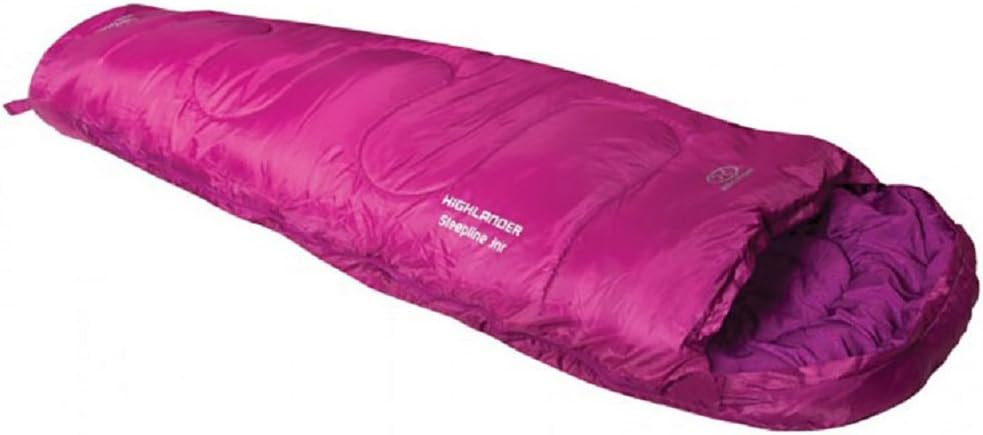 Highlander Outdoor Products Sleepline Junior Kids Childrens Classic Mummy Style Sleeping Bag Camping (Boys or Girls) Pink Or Blue