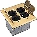 ENERLITES-705549-C Enerlites Floor Box Kit, 2 Gang 20A Tamper / Weather Resistant Duplex Receptacles, UL Listed - Brass