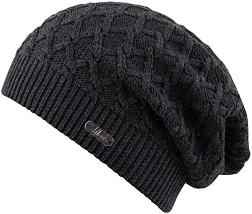 Chillouts JOYCE Soft Cotton Cable Knit Slouchy Beanie (Dark Gray)