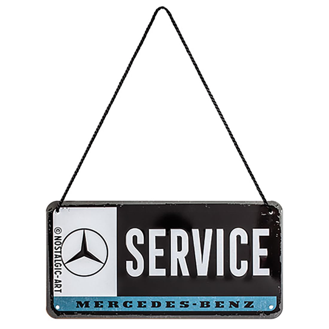 Nostalgic-Art Retro Hanging Sign Mercedes-Benz Service – Gift Idea for car accessories fans, Metal Plaque, Vintage design for decoration, 10 x 20 cm