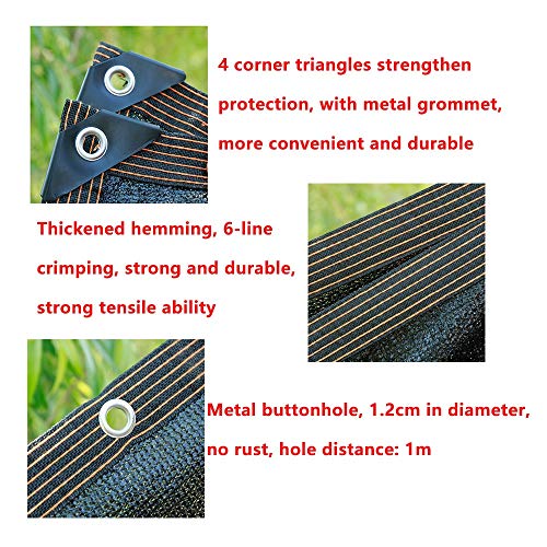 HUAHUA Sonnensegel Hochwertiges Anti-UV-Sonnenschutznetz, Schwarzes Sonnensegel, Leichtes Und Atmungsaktives… – Bild 3