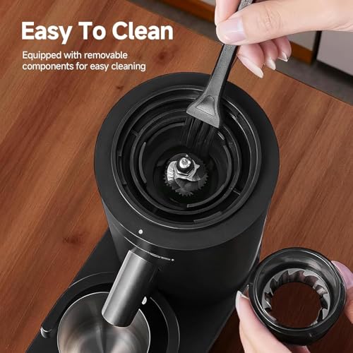 AAOBOSI Cordless Coffee Grinder Electric,Burr Coffee Grinder with Precise 60 Grind Settings,Anti-Static,5-98s Timer, Coffee Grinder Suitable for Indoor Home,Office & Outdoor Camping,Travel Use,Black.
